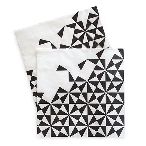 Lunch Napkin GEO Black 20 Pack #PEBG0627