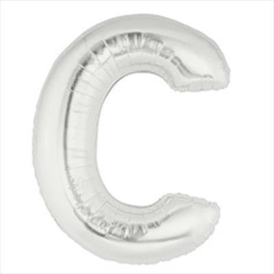 100cm Letter Foil Letter C Silver - Each (Pkgd.)