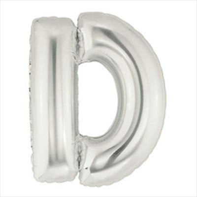 100cm Letter Foil Letter D Silver - Each (Pkgd.)