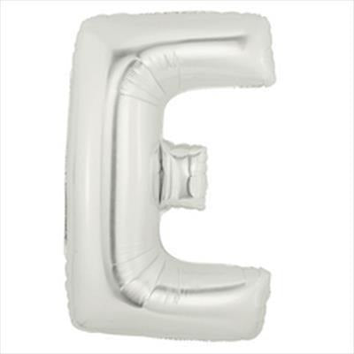 100cm Letter Foil Letter E Silver - Each (Pkgd.)