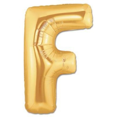 100cm Letter Foil Letter F Gold - Each (Pkgd.)