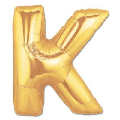 100cm Letter Foil Letter K Gold - Each (Pkgd.)