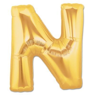 100cm Letter Foil Letter N Gold - Each (Pkgd.)