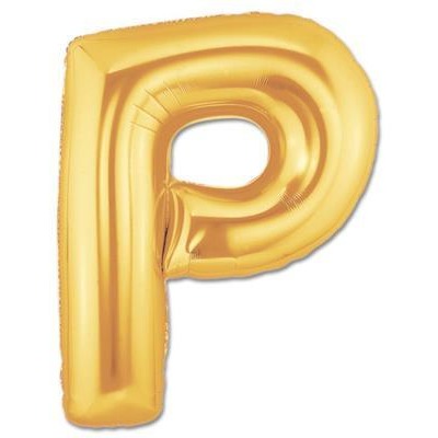 100cm Letter Foil Letter P Gold - Each (Pkgd.)