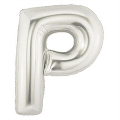 100cm Letter Foil Letter P Silver - Each (Pkgd.)