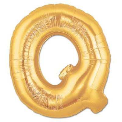 100cm Letter Foil Letter Q Gold - Each (Pkgd.)