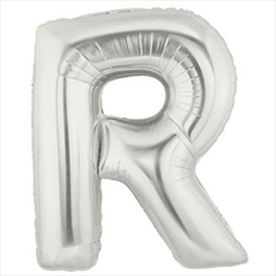 100cm Letter Foil Letter R Silver - Each (Pkgd.)