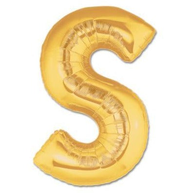 100cm Letter Foil Letter S Gold - Each (Pkgd.)