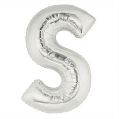 100cm Letter Foil Letter S Silver - Each (Pkgd.)