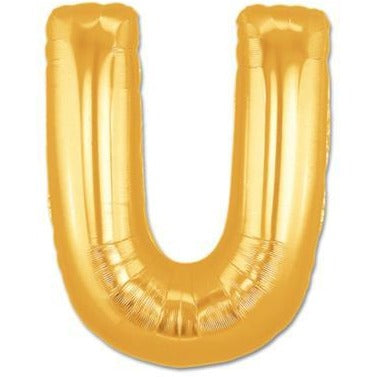 100cm Letter Foil Letter U Gold - Each (Pkgd.)