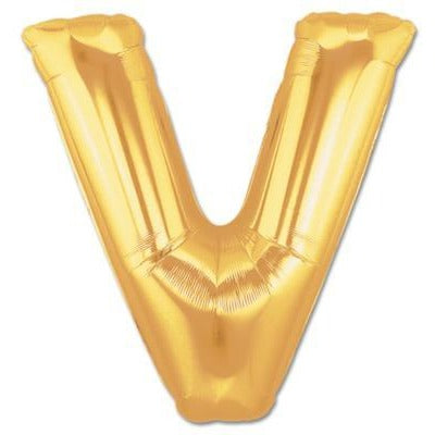 100cm Letter Foil Letter V Gold - Each (Pkgd.)