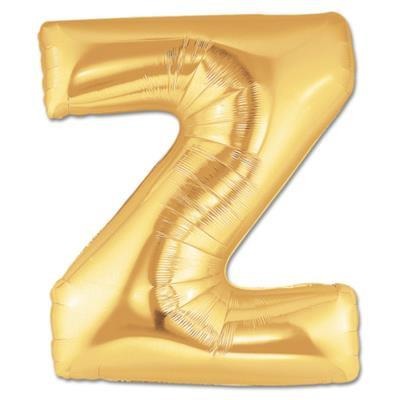 100cm Letter Foil Letter Z Gold - Each (Pkgd.)