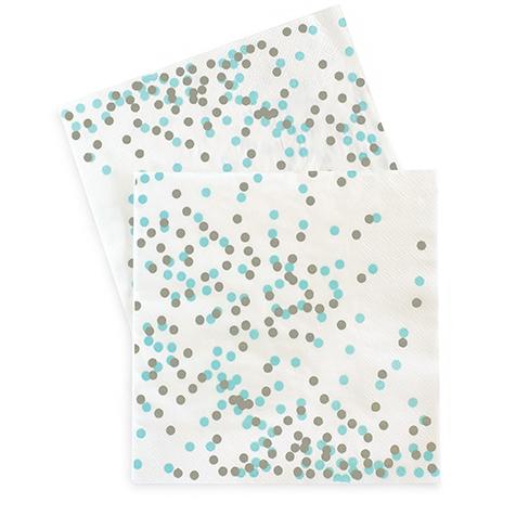 Lunch Napkin CONFETTI BLUE 20 Pack #PEBC0634