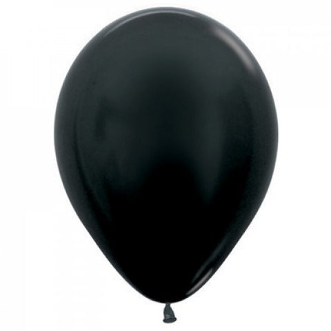 12cm Latex Metallic Black Sempertex 100 bag #AP206231