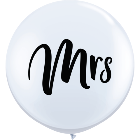 90cm Round Mrs Wedding White Latex #57438 - Pack of 2