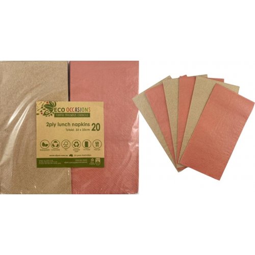 Napkins Lunch 1/8 Fold ROSEGOLD & KRAFT P20 #AP401610