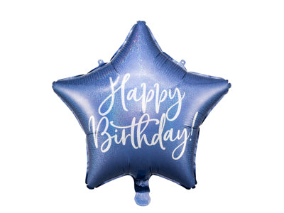 40cm Foil Star Glossy BIRTHDAY Navy Blue #FS263074