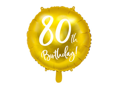 Foil Balloon 80th Birthday Gold 45cm #FS262480019