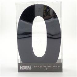 Centrepiece Foam Glitter Number 0 Black #PM630300-B - Each