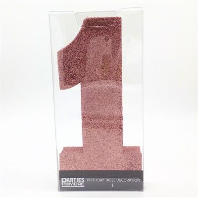 Centrepiece Foam Glitter Number 1 Rose Gold #PM630301-RG - Each