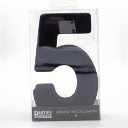 Centrepiece Foam Glitter Number 5 Black #PM630305-BK - Each