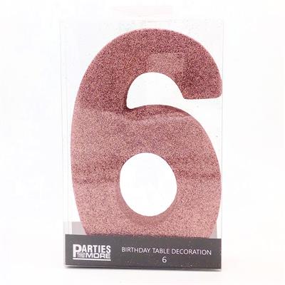 Centrepiece Foam Glitter Number 6 Rose Gold #PM630306-RG - Each