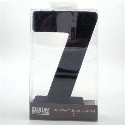 Centrepiece Foam Glitter Number 7 Black #PM630307-BK - Each