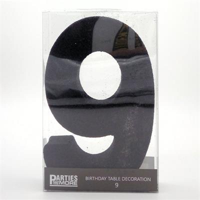 Centrepiece Foam Glitter Number 9 Black #PM630309-BK - Each