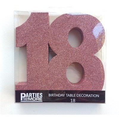 Centrepiece Foam Glitter Number 18 Rose Gold #22CP18RG - Each