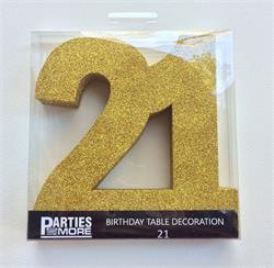 Centrepiece Foam Glitter Number 21 Gold #PM630321-G - Each