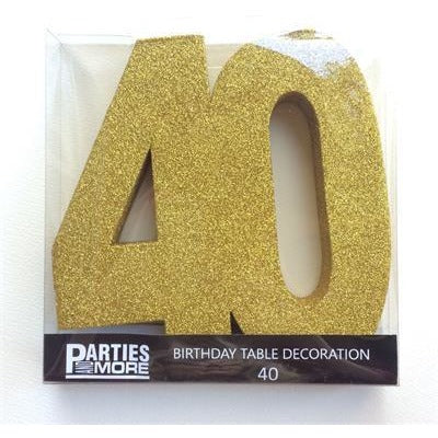 Centrepiece Foam Glitter Number 40 Gold #PM630340-G Each