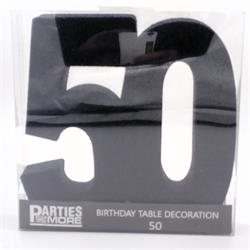 Centrepiece Foam Glitter Number 50 Black #PM630350-BK - Each