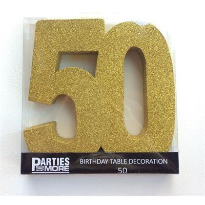 Centrepiece Foam Glitter Number 50 Gold #22CP50G - Each