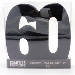 Centrepiece Foam Glitter Number 60 Black #PM630360-BK - Each