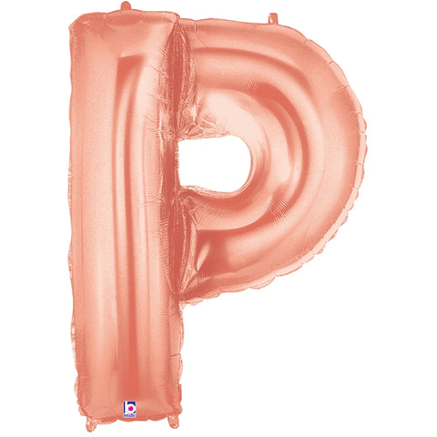 100cm Letter Foil Letter P ROSE Gold - Each (Pkgd.)