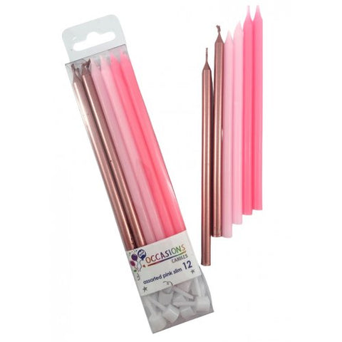 Candles NEON Pinks Slim Box 12 #431194