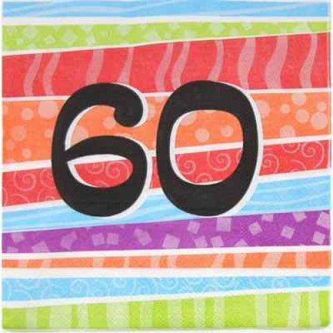 Napkins PRINTED Age 60 - P25 #360016