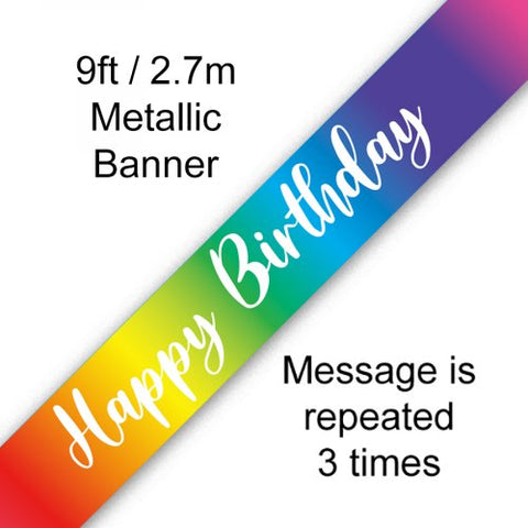 2.7m BANNER Rainbow BIRTHDAY #AP109483