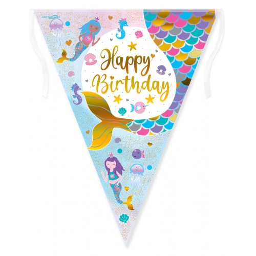 Flag Bunting Shimmering Mermaid B'DAY #OT632523