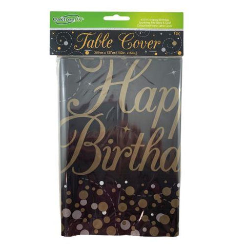 Table Cover Sparkle Fizz BLACK Gold Birthday #APOT635913