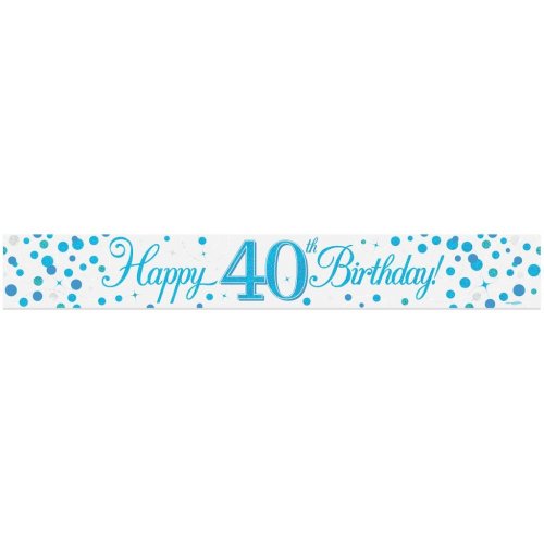 BANNER 2.7m Sparkle Fizz Blue BIRTHDAY 40 #OT625860