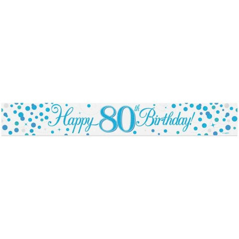 BANNER 2.7m Sparkle Fizz Blue BIRTHDAY 80 #OT625914