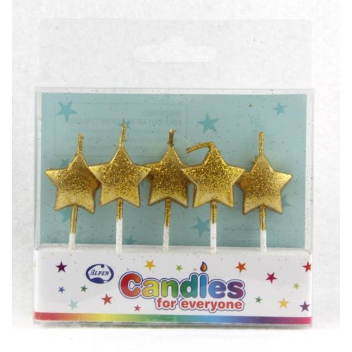 Candle Stars GOLD Pack of 5 #442543