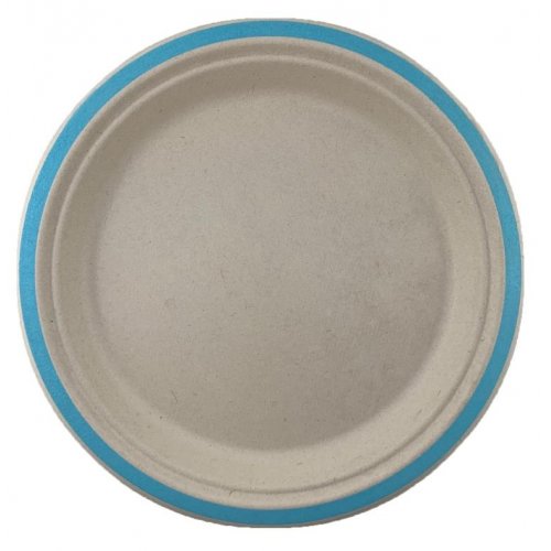 Sugar Cane Plate 180mm LIGHT BLUE 10Pk #AP400114