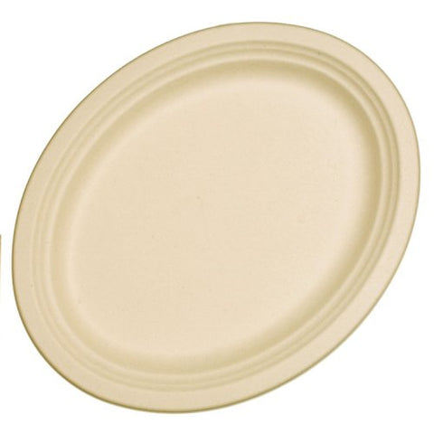 Sugar Cane OVAL Plate 325mm x 260mm NATURAL 10Pk #AP400603