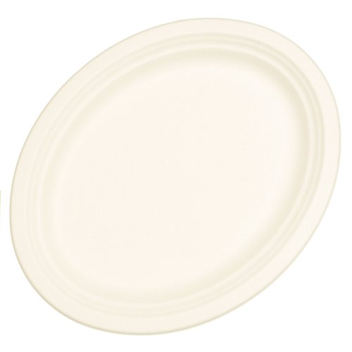 Sugar Cane OVAL Plate 325mm x 260mm WHITE 10Pk #AP400653