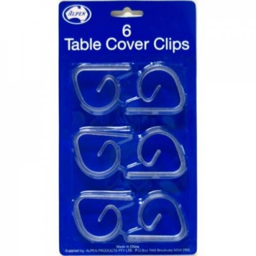 TABLECOVER Clips Clear Pack of 6 #AP377911