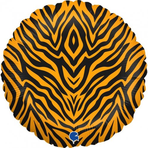 45cm Round Foil Balloon TIGER Stripes #G78092- Each (Pkgd.)