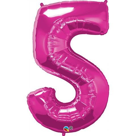 86cm Number Foil Number Five Magenta #30571 - Each (Pkgd.)