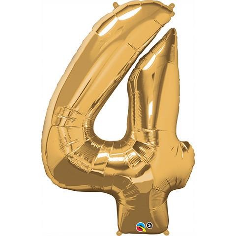 86cm Number Foil Number Four Metallic Gold #30485 - Each (Pkgd.)